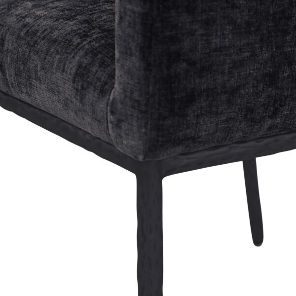 Reeves Chenille Fabric Upholstered Dining Arm Chair