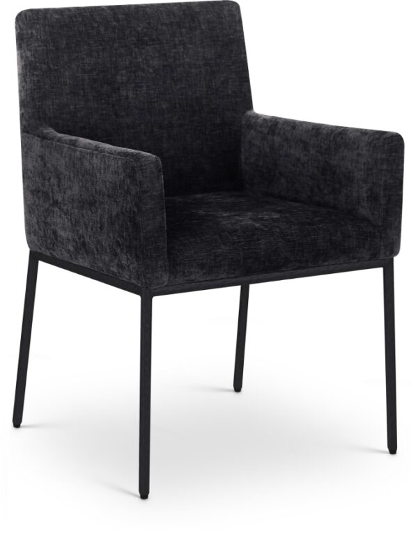 Reeves Chenille Fabric Upholstered Dining Arm Chair