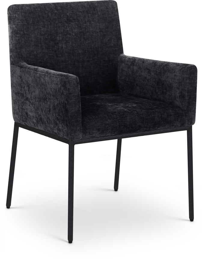 Reeves Chenille Fabric Upholstered Dining Arm Chair