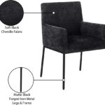Reeves Chenille Fabric Upholstered Dining Arm Chair