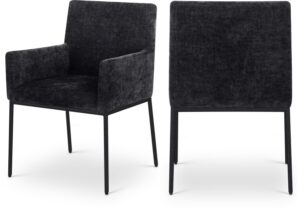 Reeves Chenille Fabric Upholstered Dining Arm Chair