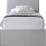 Myles Linen Textured Fabric Upholstered Twin Trundle Bed