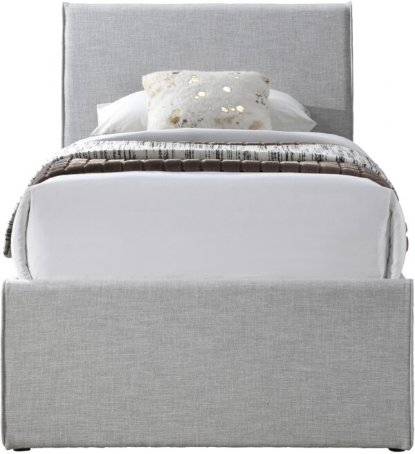 Myles Linen Textured Fabric Upholstered Twin Trundle Bed