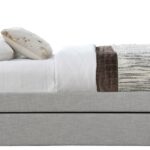 Myles Linen Textured Fabric Upholstered Twin Trundle Bed