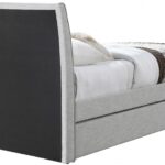Myles Linen Textured Fabric Upholstered Twin Trundle Bed
