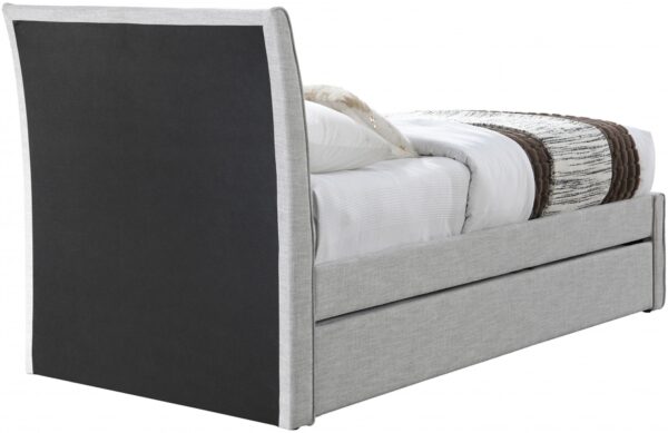 Myles Linen Textured Fabric Upholstered Twin Trundle Bed