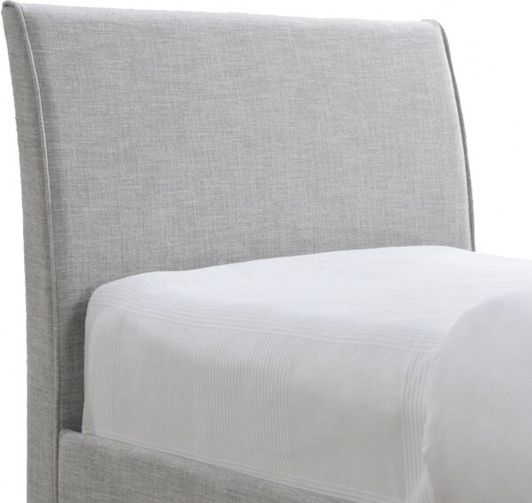 Myles Linen Textured Fabric Upholstered Twin Trundle Bed