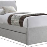 Myles Linen Textured Fabric Upholstered Twin Trundle Bed