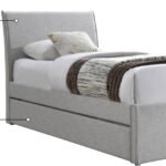 Myles Linen Textured Fabric Upholstered Twin Trundle Bed