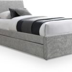 Myles Chenille Fabric Upholstered Twin Trundle Bed
