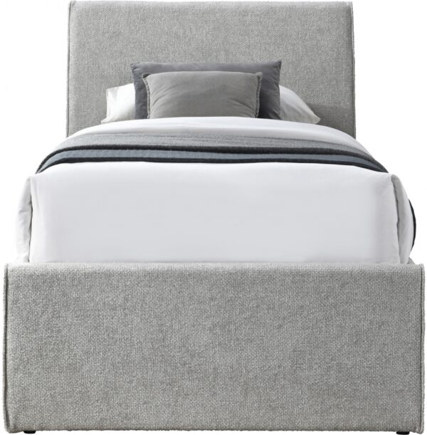 Myles Chenille Fabric Upholstered Twin Trundle Bed