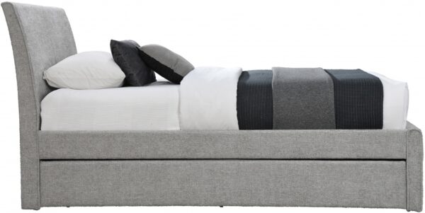 Myles Chenille Fabric Upholstered Twin Trundle Bed