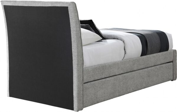 Myles Chenille Fabric Upholstered Twin Trundle Bed
