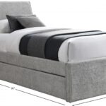 Myles Chenille Fabric Upholstered Twin Trundle Bed