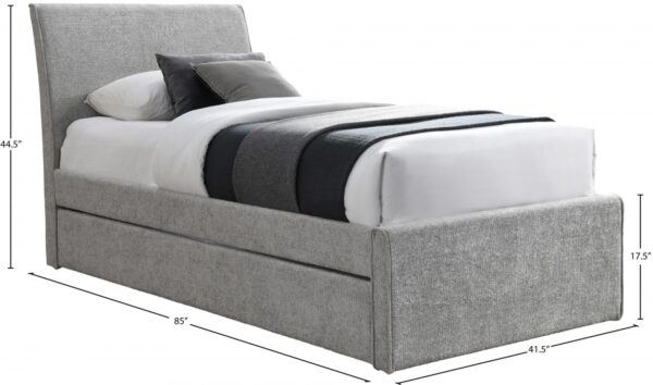 Myles Chenille Fabric Upholstered Twin Trundle Bed