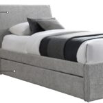 Myles Chenille Fabric Upholstered Twin Trundle Bed