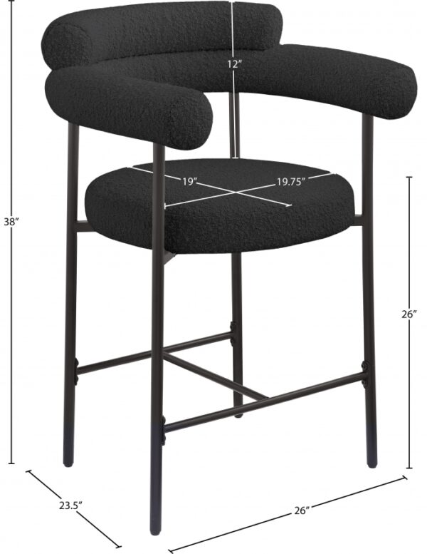 Blake Boucle Fabric Upholstered Counter Stool