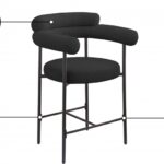 Blake Boucle Fabric Upholstered Counter Stool