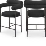 Blake Boucle Fabric Upholstered Counter Stool