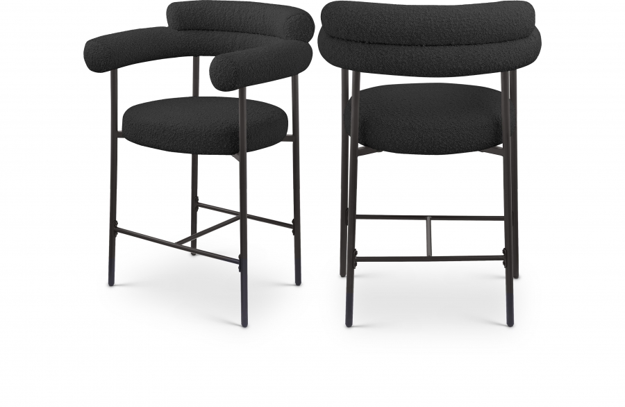 Blake Boucle Fabric Upholstered Counter Stool