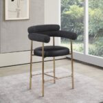 Blake Vegan Leather And Boucle Fabric Upholstered Counter Stool
