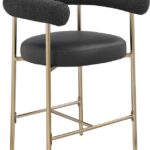 Blake Vegan Leather And Boucle Fabric Upholstered Counter Stool