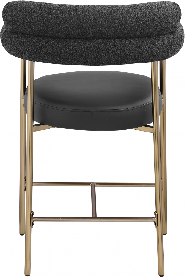 Blake Vegan Leather And Boucle Fabric Upholstered Counter Stool
