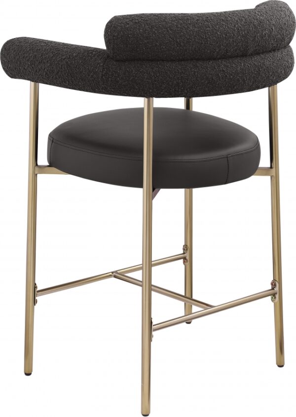 Blake Vegan Leather And Boucle Fabric Upholstered Counter Stool