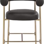 Blake Vegan Leather And Boucle Fabric Upholstered Counter Stool