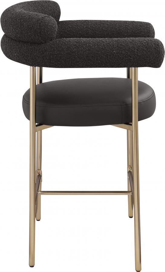 Blake Vegan Leather And Boucle Fabric Upholstered Counter Stool