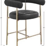 Blake Vegan Leather And Boucle Fabric Upholstered Counter Stool
