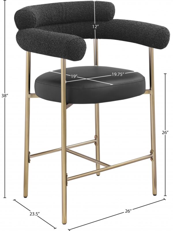 Blake Vegan Leather And Boucle Fabric Upholstered Counter Stool