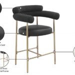 Blake Vegan Leather And Boucle Fabric Upholstered Counter Stool