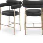 Blake Vegan Leather And Boucle Fabric Upholstered Counter Stool