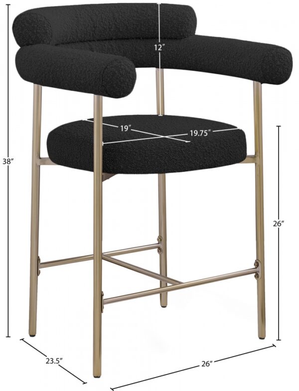 Blake Boucle Fabric Upholstered Counter Stool