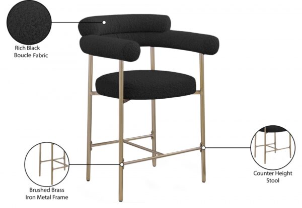 Blake Boucle Fabric Upholstered Counter Stool
