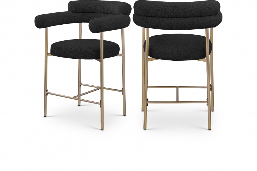 Blake Boucle Fabric Upholstered Counter Stool