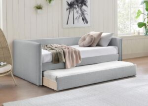 Colton Linen Textured Fabric Upholstered Twin Daybed