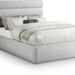 Adam Linen Textured Fabric Upholstered Bed