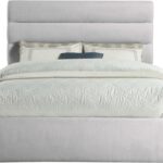 Adam Linen Textured Fabric Upholstered Bed