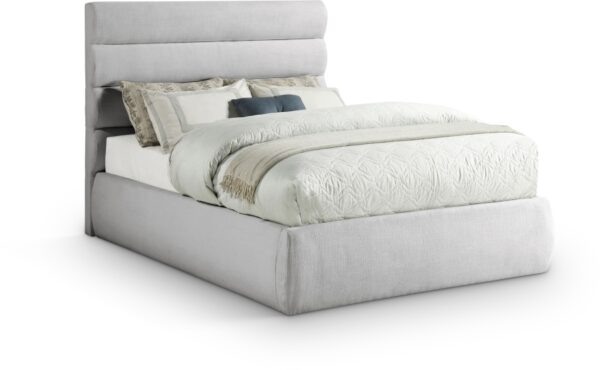 Adam Linen Textured Fabric Upholstered Bed
