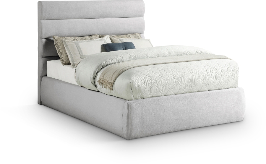 Adam Linen Textured Fabric Upholstered Bed