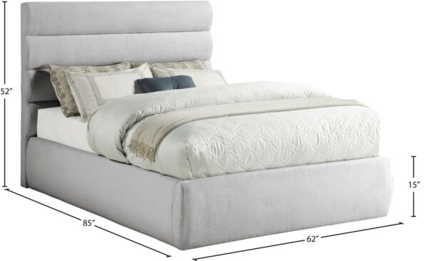 Adam Linen Textured Fabric Upholstered Bed