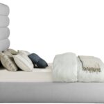 Adam Linen Textured Fabric Upholstered Bed