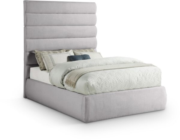 Adam Linen Textured Fabric Upholstered Bed