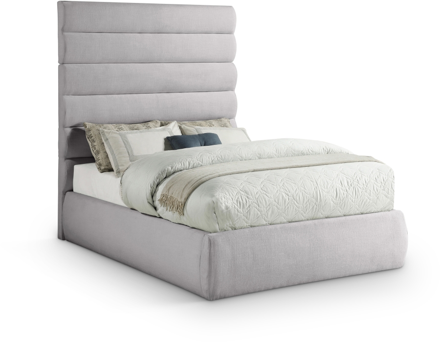 Adam Linen Textured Fabric Upholstered Bed