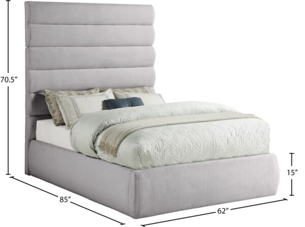 Adam Linen Textured Fabric Upholstered Bed