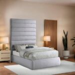 Adam Linen Textured Fabric Upholstered Bed