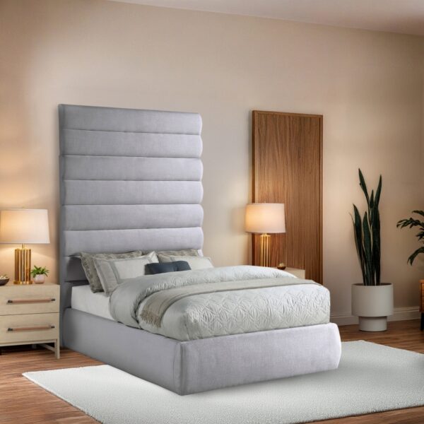 Adam Linen Textured Fabric Upholstered Bed