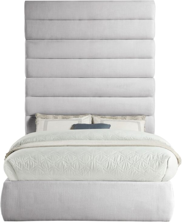 Adam Linen Textured Fabric Upholstered Bed